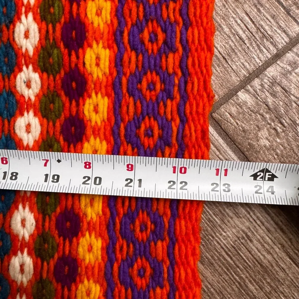 Handwoven Wool Blanket Throw End Bed Colorful‎ Scarf Fringed Edges Tribal Boho